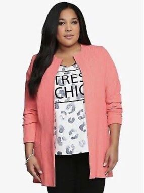 Torrid 4X Long Jacquard Cocoon Coat